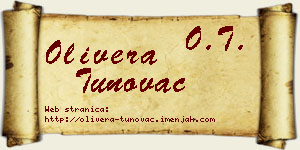 Olivera Tunovac vizit kartica